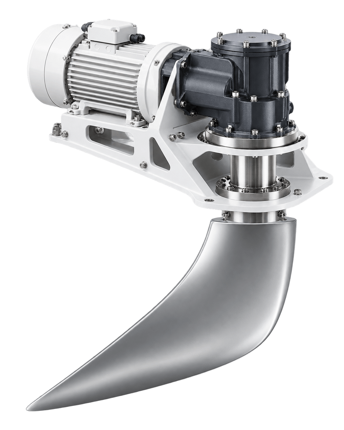 Illustrative electric fin stabilizer; not an official model photograph.