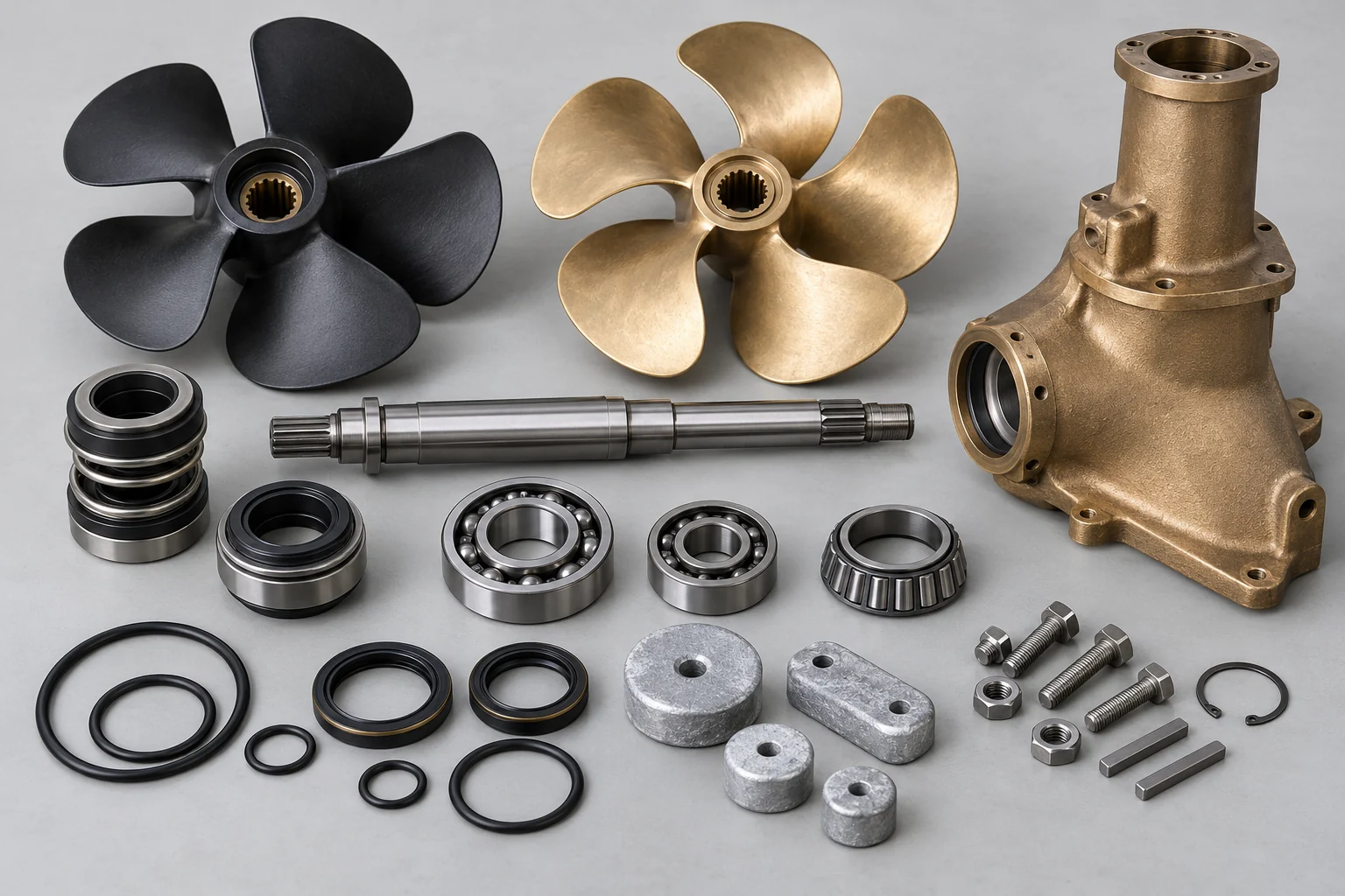 Illustrative marine parts and components scene.