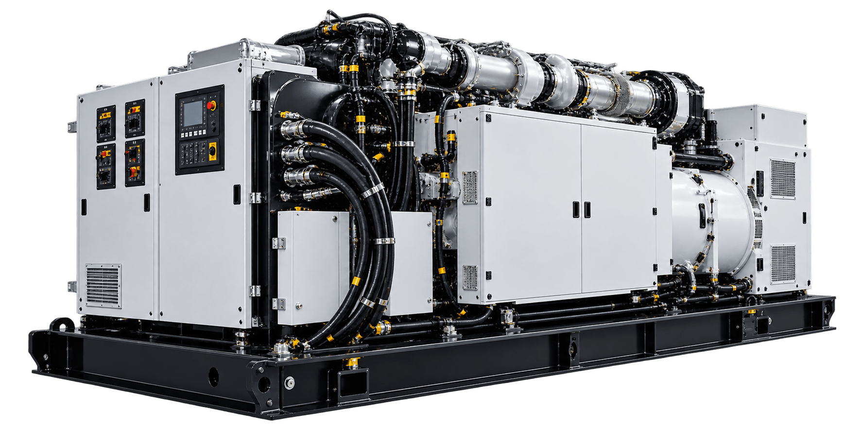 Illustration of an mtu marine diesel generator set
